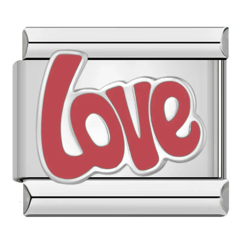 Customisable stainless steel charm bracelet from House Of Italian Charms – high-quality Italian link charms for personalized jewelry. Perfect for gifting or expressing your unique style. Love.