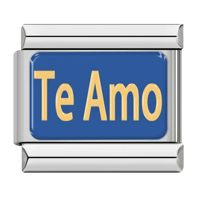 House of Italian charms. Customisable stainless steel charm bracelet from House Of Italian Charms – high-quality Italian link charms for personalized jewelry. Perfect for gifting or expressing your unique style. Te amo. Charms.