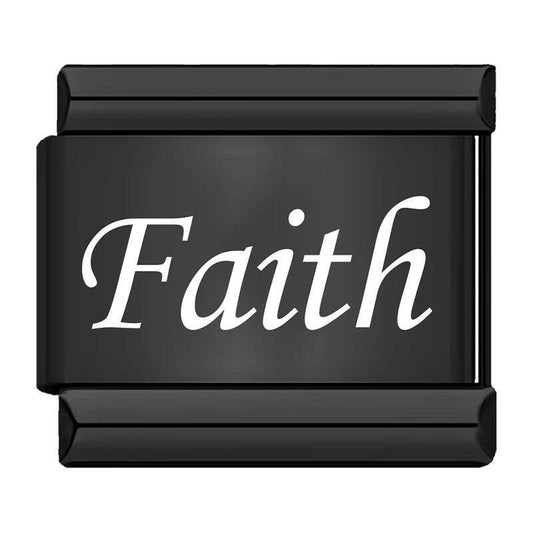 House of Italian charms Black Charm Faith