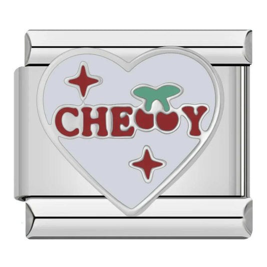 House of Italian charms. Customisable stainless steel charm bracelet from House Of Italian Charms – high-quality Italian link charms for personalized jewelry. Perfect for gifting or expressing your unique style. Cherry 