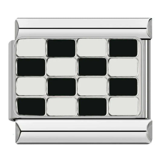 House of Italian charms. Customisable stainless steel charm bracelet from House Of Italian Charms – high-quality Italian link charms for personalized jewelry. Perfect for gifting or expressing your unique style. Chess board. Checkered 