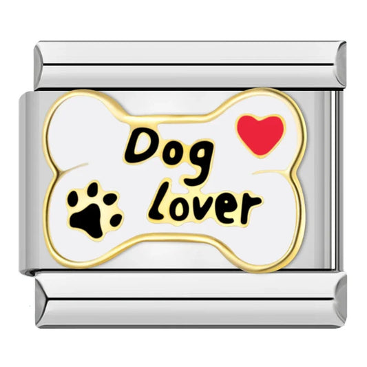 House of Italian charms. Customisable stainless steel charm bracelet from House Of Italian Charms – high-quality Italian link charms for personalized jewelry. Perfect for gifting or expressing your unique style. Dog lover 